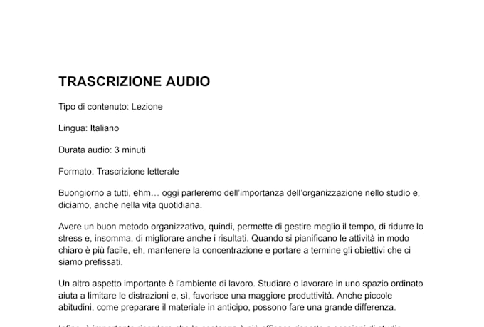 trascrivo audio e video in italiano